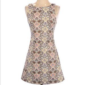 ZARA trafaluc metallic floral paisley mini dress